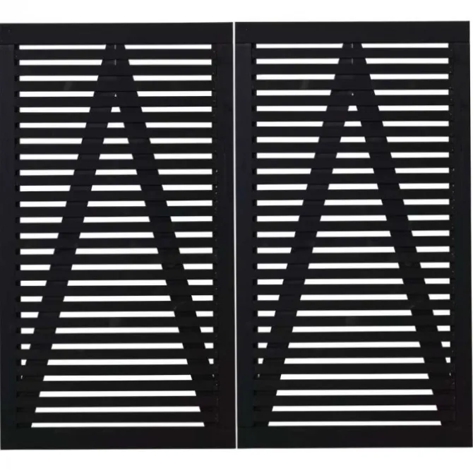 Dubbele tuinpoort vuren - Tokyo louvre recht zwart (200 x 180 cm)