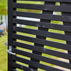 Dubbele tuinpoort vuren - Tokyo louvre recht zwart (200 x 180 cm)