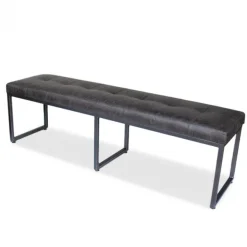 Eetkamerbank - Atlanta - leer Colorado antraciet 01 - 160 cm