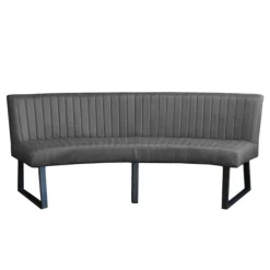Eetkamerbank - Hengelo - lederlook Missouri antraciet 09 - geschikt voor ovale tafel 200 cm