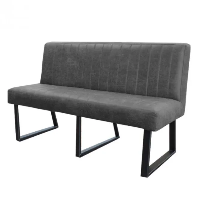 Eetkamerbank - Hengelo - leer Missouri antraciet 09 - 160 cm