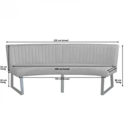 Eetkamerbank - Hengelo - stof Element azure 21 - geschikt voor ovale tafel 200 cm