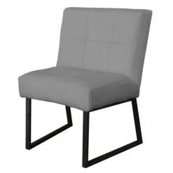 Eetkamerstoel - Amsterdam - geschikt voor ronde tafel - stof Element lichtgrijs 04