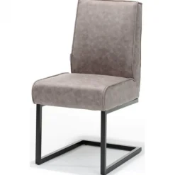 Eetkamerstoel - Andries - Lederlook Soft Pebble