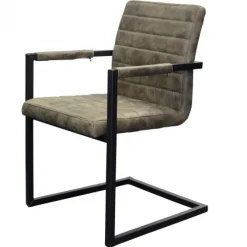 Eetkamerstoel - Apollo II - stof Cowboy retro lederlook olijf groen