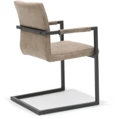 Eetkamerstoel - Apollo II - stof Cowboy retro lederlook taupe