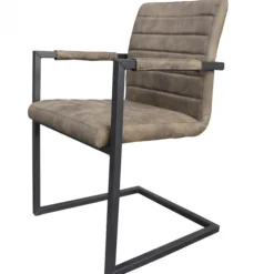 Eetkamerstoel - Apollo II - stof Cowboy retro lederlook taupe