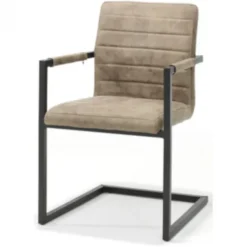 Eetkamerstoel - Apollo II - stof Bull lederlook taupe