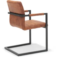 Eetkamerstoel - Apollo II - stof Cowboy retro lederlook cognac