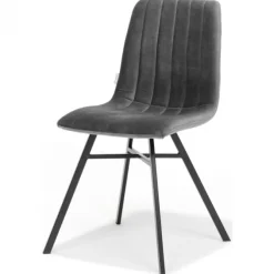 Eetkamerstoel - Dex - stof Velours grijs