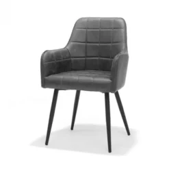 Eetkamerstoel - Donovan - stof Cowboy retro lederlook antraciet