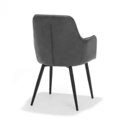 Eetkamerstoel - Donovan - stof Cowboy retro lederlook antraciet