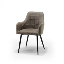 Eetkamerstoel - Donovan - stof Cowboy retro lederlook sand