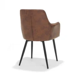 Eetkamerstoel - Donovan - stof Cowboy retro lederlook cognac