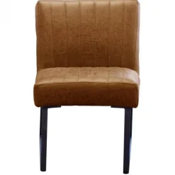Eetkamerstoel - Hengelo - geschikt voor ronde tafel - lederlook Missouri cognac 03