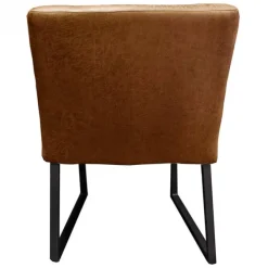 Eetkamerstoel - Hengelo - geschikt voor ronde tafel - lederlook Missouri cognac 03