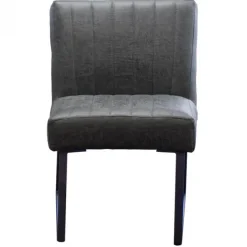 Eetkamerstoel - Hengelo - geschikt voor ronde tafel - lederlook Missouri antraciet 09