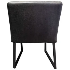 Eetkamerstoel - Hengelo - geschikt voor ronde tafel - lederlook Missouri antraciet 09