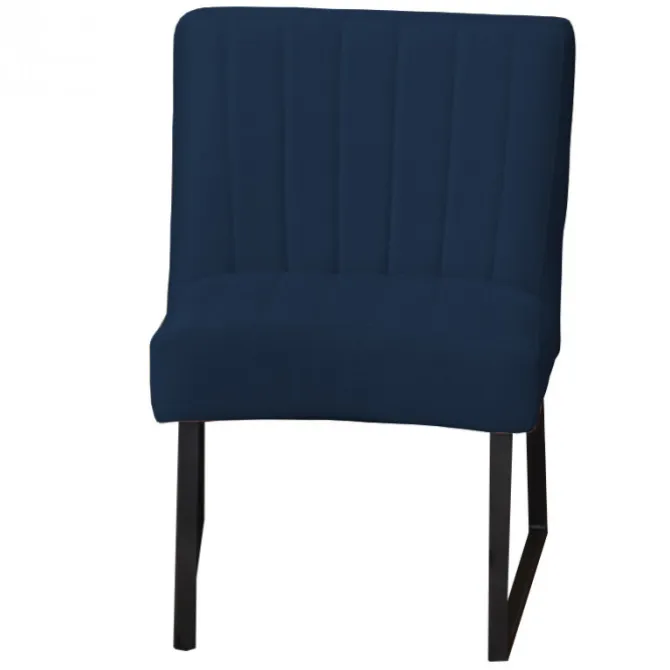 Eetkamerstoel - Hengelo - geschikt voor ronde tafel - stof Element blauw 13