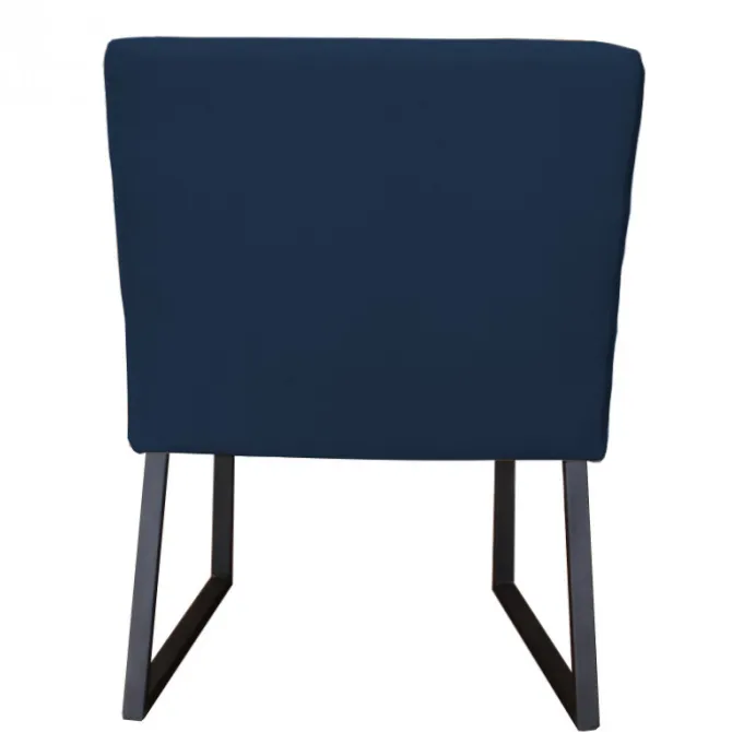 Eetkamerstoel - Hengelo - geschikt voor ronde tafel - stof Element blauw 13