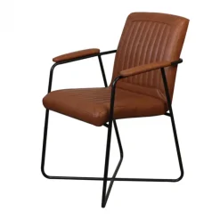 Eetkamerstoel - Henry - leer Vintage cognac