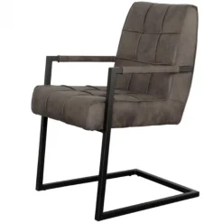 Eetkamerstoel - Jupiter - stof Cowboy retro lederlook antraciet