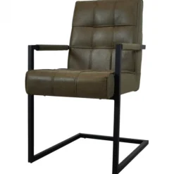 Eetkamerstoel - Jupiter - stof Bull lederlook groen