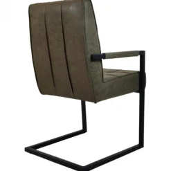 Eetkamerstoel - Jupiter - stof Bull lederlook groen