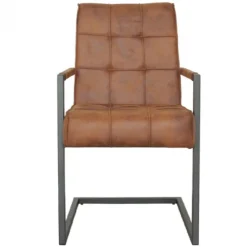 Eetkamerstoel - Jupiter - stof Cowboy retro lederlook cognac