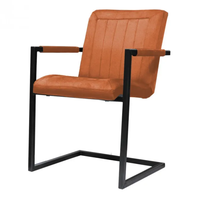 Eetkamerstoel - Lara met leuning - stof Element koper 09