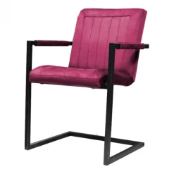 Eetkamerstoel - Lara met leuning - stof Element fuchsia 19