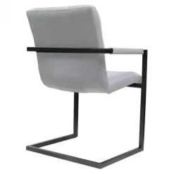 Eetkamerstoel - Lara met leuning - stof Element lichtgrijs 04