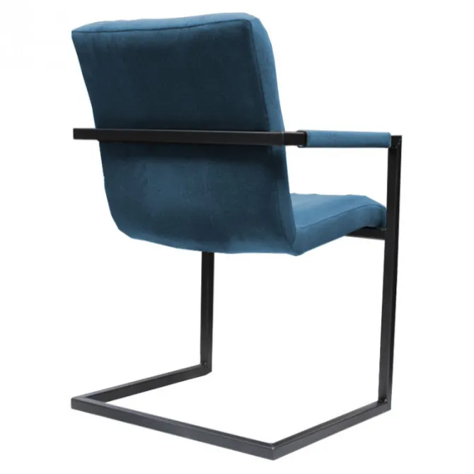 Eetkamerstoel - Lara met leuning - stof Element petrol 14