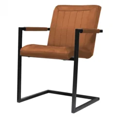 Eetkamerstoel - Lara met leuning - stof Element bruin 07