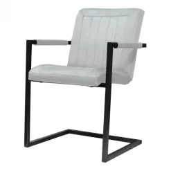 Eetkamerstoel - Lara met leuning - stof Element steengrijs 24