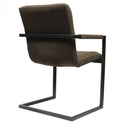 Eetkamerstoel - Lara met leuning - stof Element donkerbruin 25