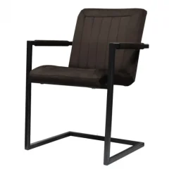 Eetkamerstoel - Lara met leuning - stof Element antraciet 02