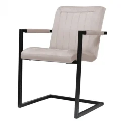 Eetkamerstoel - Lara met leuning - stof Element zand 17