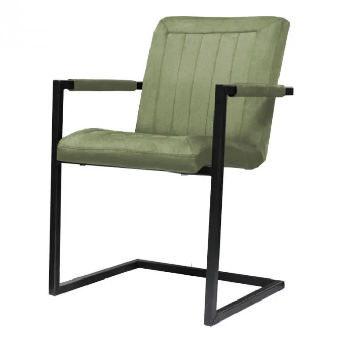 Eetkamerstoel - Lara met leuning - stof Element lichtgroen 11