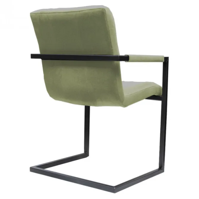 Eetkamerstoel - Lara met leuning - stof Element lichtgroen 11