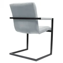 Eetkamerstoel - Lara met leuning - stof Element lichtblauw 16