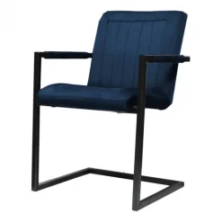 Eetkamerstoel - Lara met leuning - stof Element blauw 13