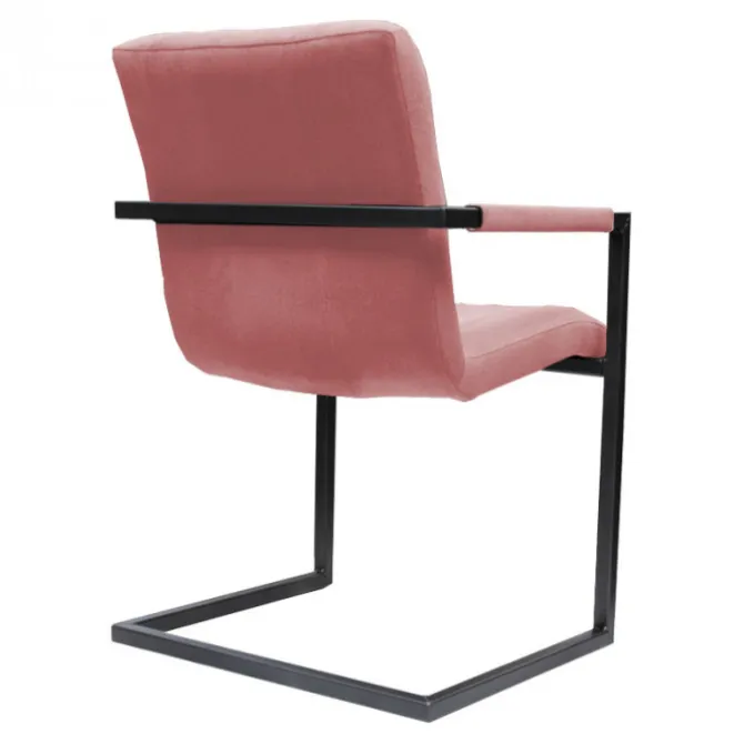 Eetkamerstoel - Lara met leuning - stof Element roze 10