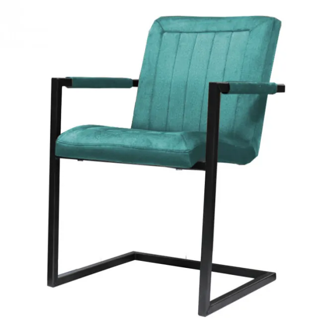 Eetkamerstoel - Lara met leuning - stof Element turquoise 15