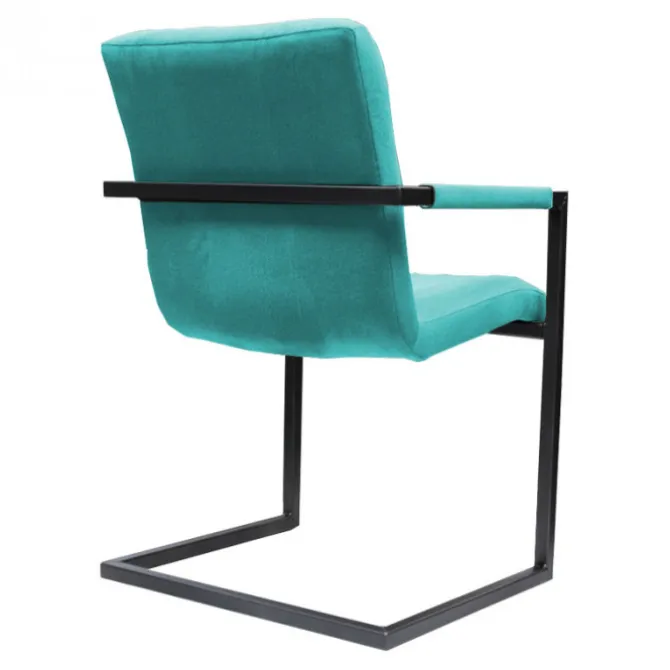 Eetkamerstoel - Lara met leuning - stof Element turquoise 15