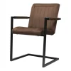 Eetkamerstoel - Lara met leuning - stof Element grijsbruin 05