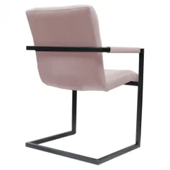 Eetkamerstoel - Lara met leuning - stof Element lichtroze 18
