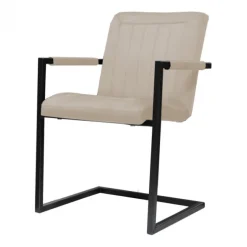 Eetkamerstoel - Lara met leuning - stof Element beige 06