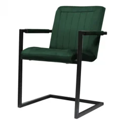 Eetkamerstoel - Lara met leuning - stof Element groen 12