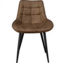 Eetkamerstoel - Loena - stof Cowboy retro lederlook taupe